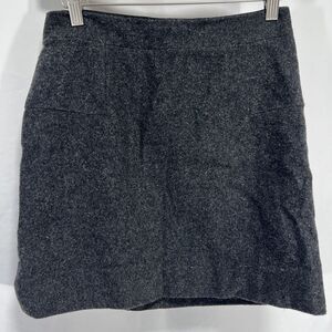 J Crew Women’s Skirt Dark Gray Wool Zipper Back Size 2